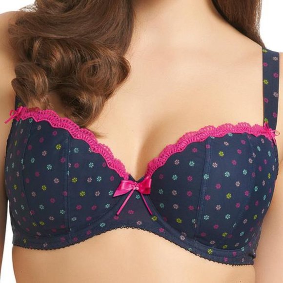 Freya Other - Freya Patsy Demi Lace Bra Ink Blue Pink 36E